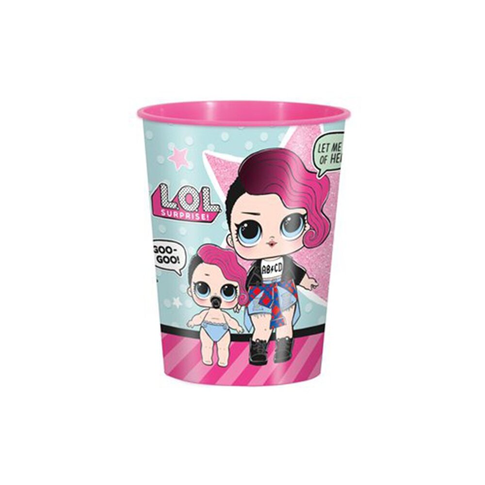 L.O.L. Surprise! 16oz Plastic Favor Cup - Pink - (SET OF 9 CUPS) - NEW